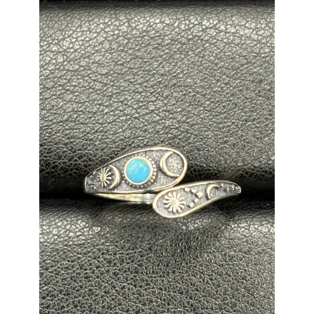 NewCondition SterlingSilver TurquoiseCelestial MoonStarsSun Adjustable Size 7 H7